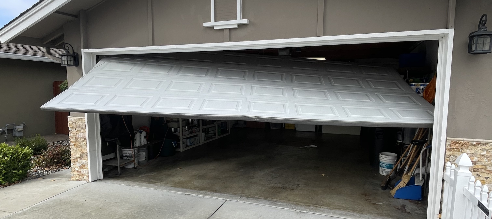 Broken torsion spring on a residential garage door